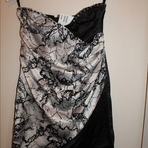 Black and white designed formal dress